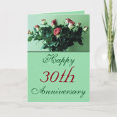 Mooie foto van 30ste jubileum boeket rozen kaart (Voorkant)