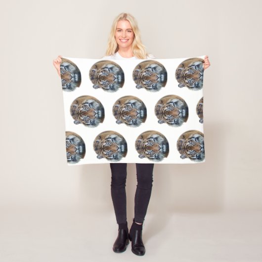Mooie foto van Bengal Tiger Face Fleece Deken (In situ)