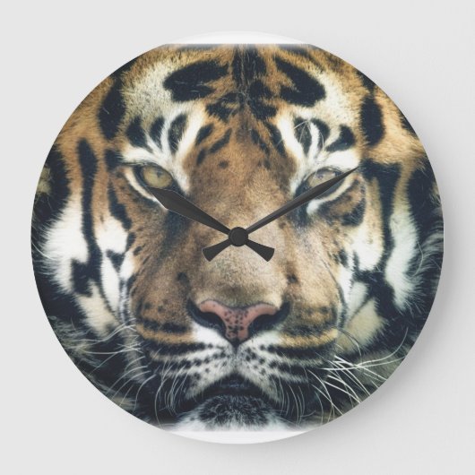 Mooie foto van Bengal Tiger Face Grote Klok (Voorkant)