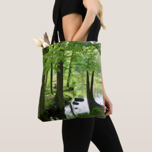 Mooie foto van bos en griezelige foto tote bag