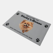 Mooie foto van een Pomeranian hond Deurmat (Schuin)