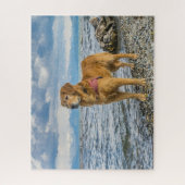 Mooie foto van Golden Retriever Dog Beach Legpuzzel (Verticaal)
