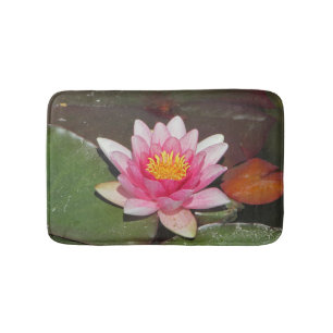 Mooie foto van helderroze water Lily Flower Badmat