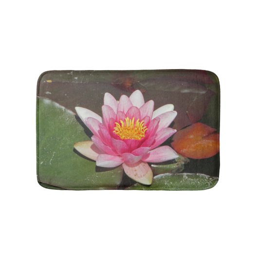 Mooie foto van helderroze water Lily Flower Badmat (Voorkant)