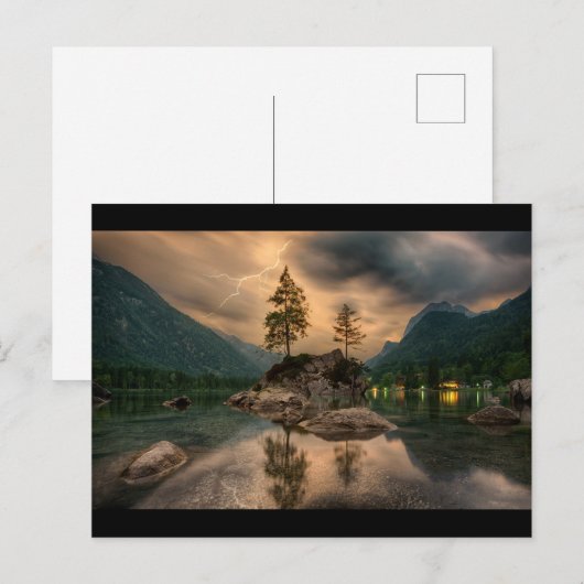 Mooie foto van het bergmeer in Evening Briefkaart (Voorkant / Achterkant)