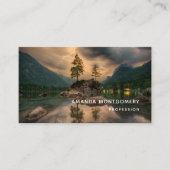 Mooie foto van het bergmeer in Evening Visitekaartje (Voorkant)
