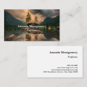 Mooie foto van het bergmeer in Evening Visitekaartje (Voorkant / Achterkant)