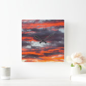 Mooie foto van Sunset Clouds Vierkante Klok (Huis)