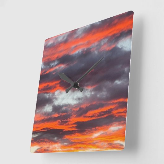 Mooie foto van Sunset Clouds Vierkante Klok (Hoek)