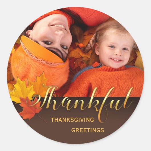 Mooie foto van Thanksgiving Ronde Sticker (Voorkant)