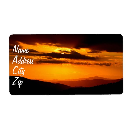 Mooie foto van zonsondergang etiket (Voorkant)