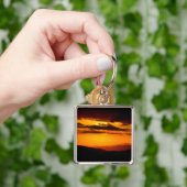 Mooie foto van zonsondergang sleutelhanger (Hand)