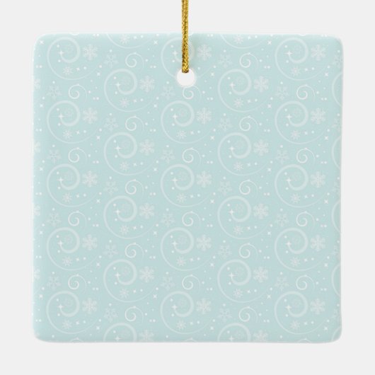 Mooie foto-weddenschap met thema Snowflakes Keramisch Ornament (Achterkant)