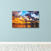 Mooie fotografie, zonsondergang over de rivier de  canvas afdruk (Insitu (Houten vloer))