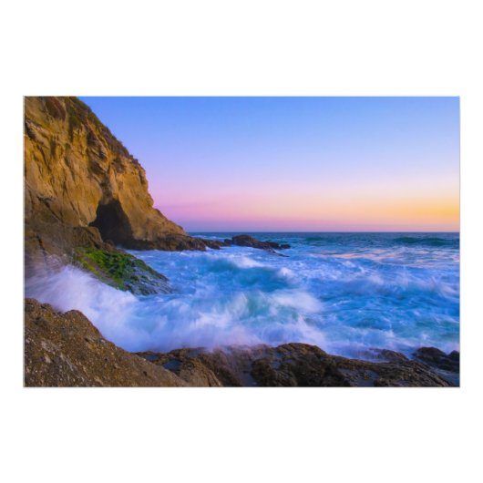 Mooie foto's van grote oceaanzonsondergang foto afdruk (Voorkant)