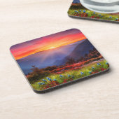 Mooie foto's van Sunset Wild Flowers Bier Onderzetter (Linkerzijde)