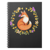 Mooie fox Floral met schoorsteenvlinder Notitieboek (Voorkant)