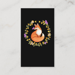 Mooie fox Floral met schoorsteenvlinder Visitekaartje