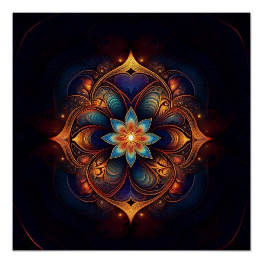 Mooie Fractale Lelie Perfect Poster (Voorkant)