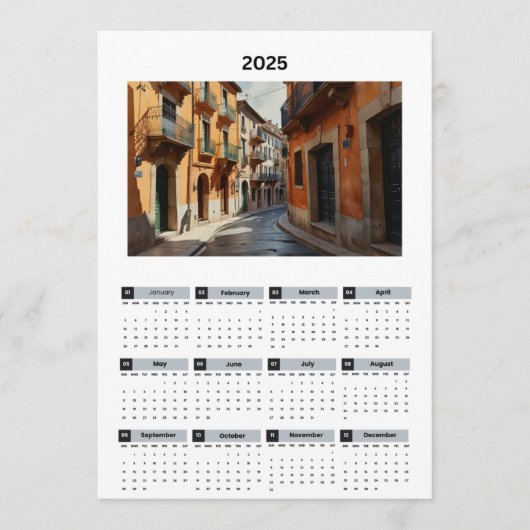 Mooie Frankrijk Uitzicht Kalender Programmakaart (Voorkant)