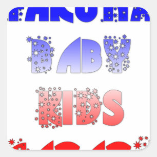 Mooie Franse Baby Kinder nationale vlagkleuren Vierkante Sticker