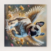 Mooie Franse Bulldog & Angel Wings Legpuzzel (Horizontaal)