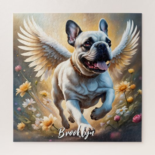 Mooie Franse Bulldog & Angel Wings Legpuzzel (Verticaal)