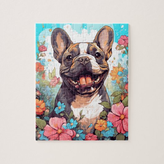Mooie Franse Bulldog hond Legpuzzel (Verticaal)