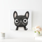 Mooie Franse Bulldog Wandklok (Huis)