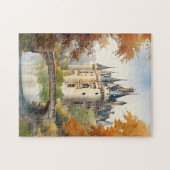 Mooie Franse kasteel Waterverf puzzel (Horizontaal)