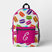 Mooie Franse Macaron Patroon Aangepaste Monogram N Bedrukte Rugzak (Voorkant)