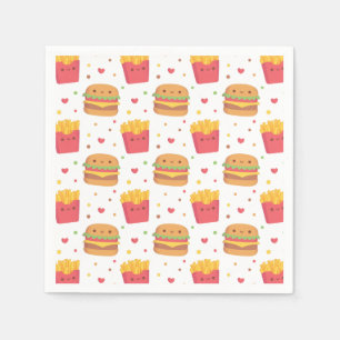 Mooie friet en burger patroon servet
