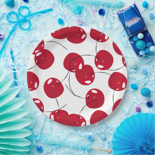 Mooie frisse rode kersen thema papieren bordje (Feest)