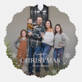 Mooie Frost Foto Ornament Kerst Kaart (Voorkant)