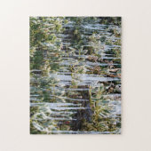 Mooie Frosty Autumn Branches Icicle Icic Leaf Legpuzzel (Verticaal)