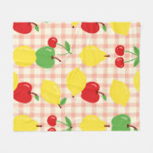 Mooie Fruit Gingham Patroon Fleece Deken (Voorkant (Horizontaal))