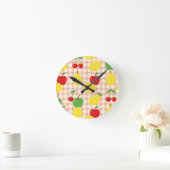 Mooie Fruit Gingham Patroon Ronde Klok (Huis)