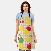 Mooie Fruit Gingham Patroon Schort (Gedragen)