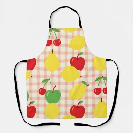 Mooie Fruit Gingham Patroon Schort (Voorkant)