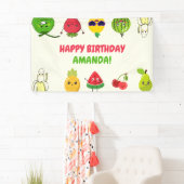 Mooie Fruit Grappige Kinderen Verjaardagsfeest Bor Spandoek (Insitu)
