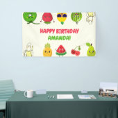 Mooie Fruit Grappige Kinderen Verjaardagsfeest Bor Spandoek (Beurs)