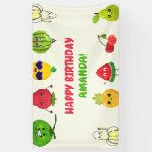 Mooie Fruit Grappige Kinderen Verjaardagsfeest Bor Spandoek (Verticaal)