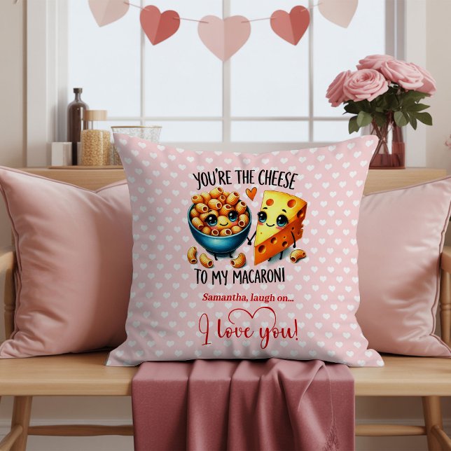 Mooie Fruit Puns Aangepaste Naam Valentijn Accent  Kussen (Cute Fruit Pun Custom Name Valentine Accent Pillow

)