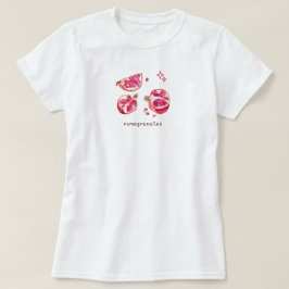 Mooie fruitige esthetische granaatappel roze t-shirt