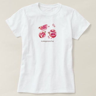 Mooie fruitige esthetische granaatappel roze t-shirt