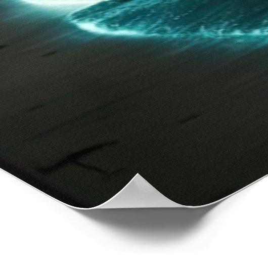 Mooie Full Moon Beach Ocean Sterrennacht Poster (Hoek)