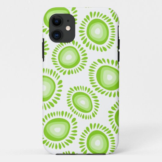 Mooie funky groene bloemetjes iPhone 5 Hoesje (Achterkant)