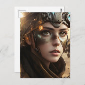 Mooie futuristische cyborg briefkaart (Voorkant / Achterkant)