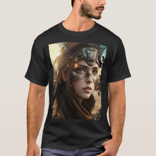 Mooie futuristische cyborg t-shirt