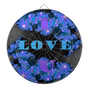 Mooie Galactische Blauwe Liefde Tekstpatroon Ontwe Dartbord